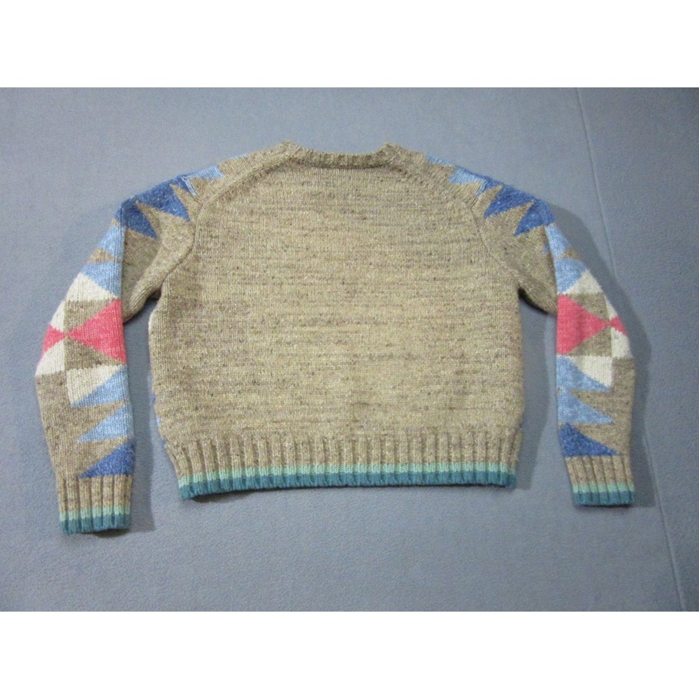 Polo Ralph Lauren Sweater Womens Small Beige Southwestern Aztec Wool Blend - Picture 11 of 14